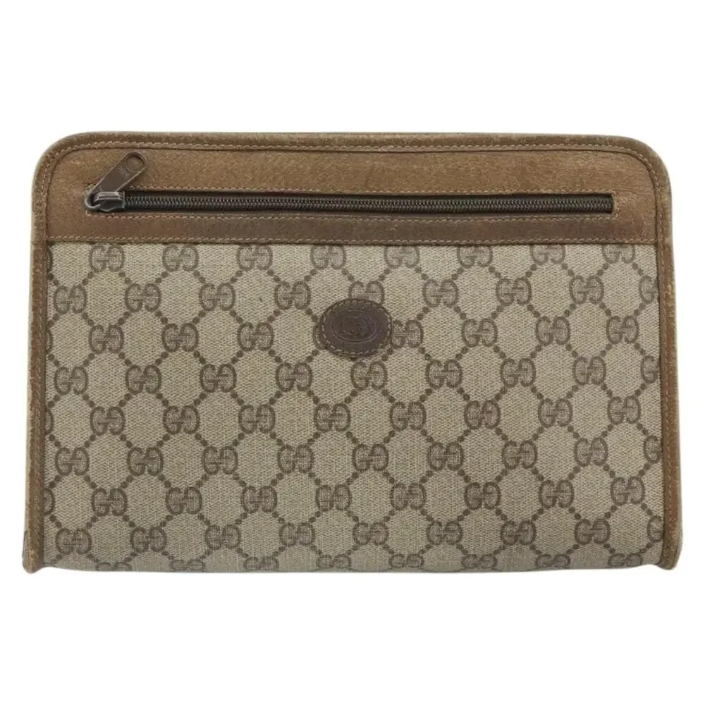 Gucci GG Supreme Clutch Bag Beige